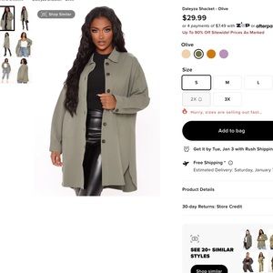 Fashion nova womens olive green jacket